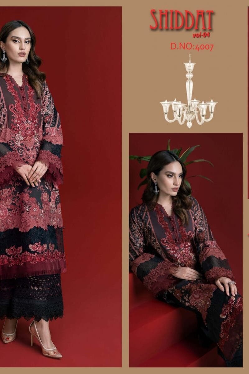 Shiddat Vol 4 Jam Satin Cotton Self Emroidery Collection