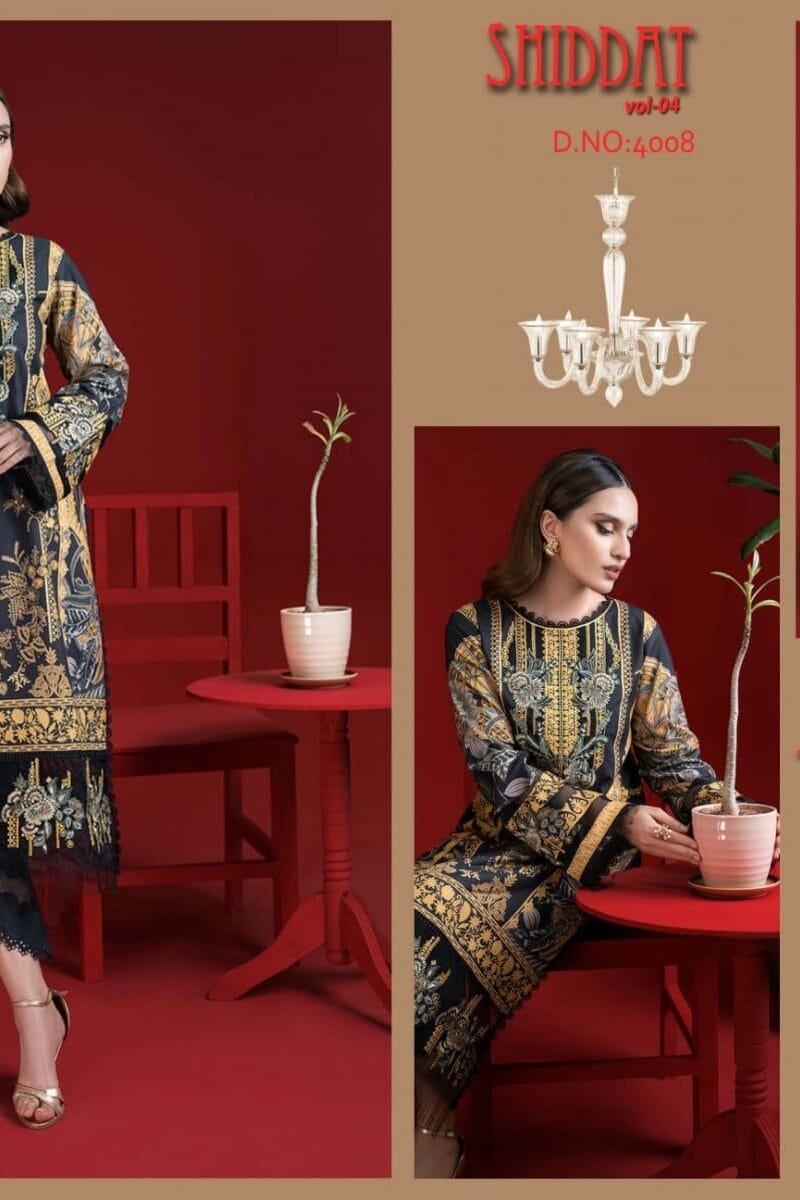 Shiddat Vol 4 Jam Satin Cotton Self Emroidery Collection