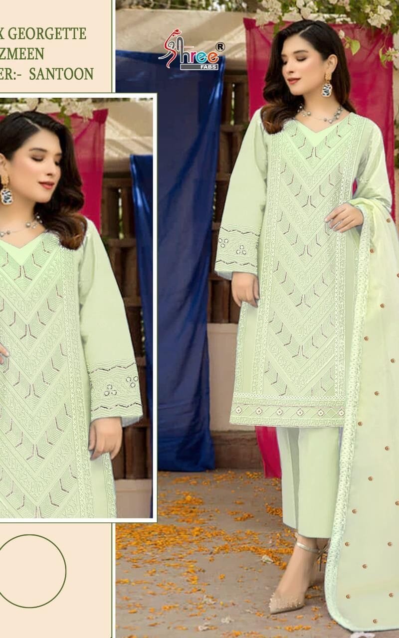 Shree Fabs S 709 Colour Full Handwork With Arlic Floower
