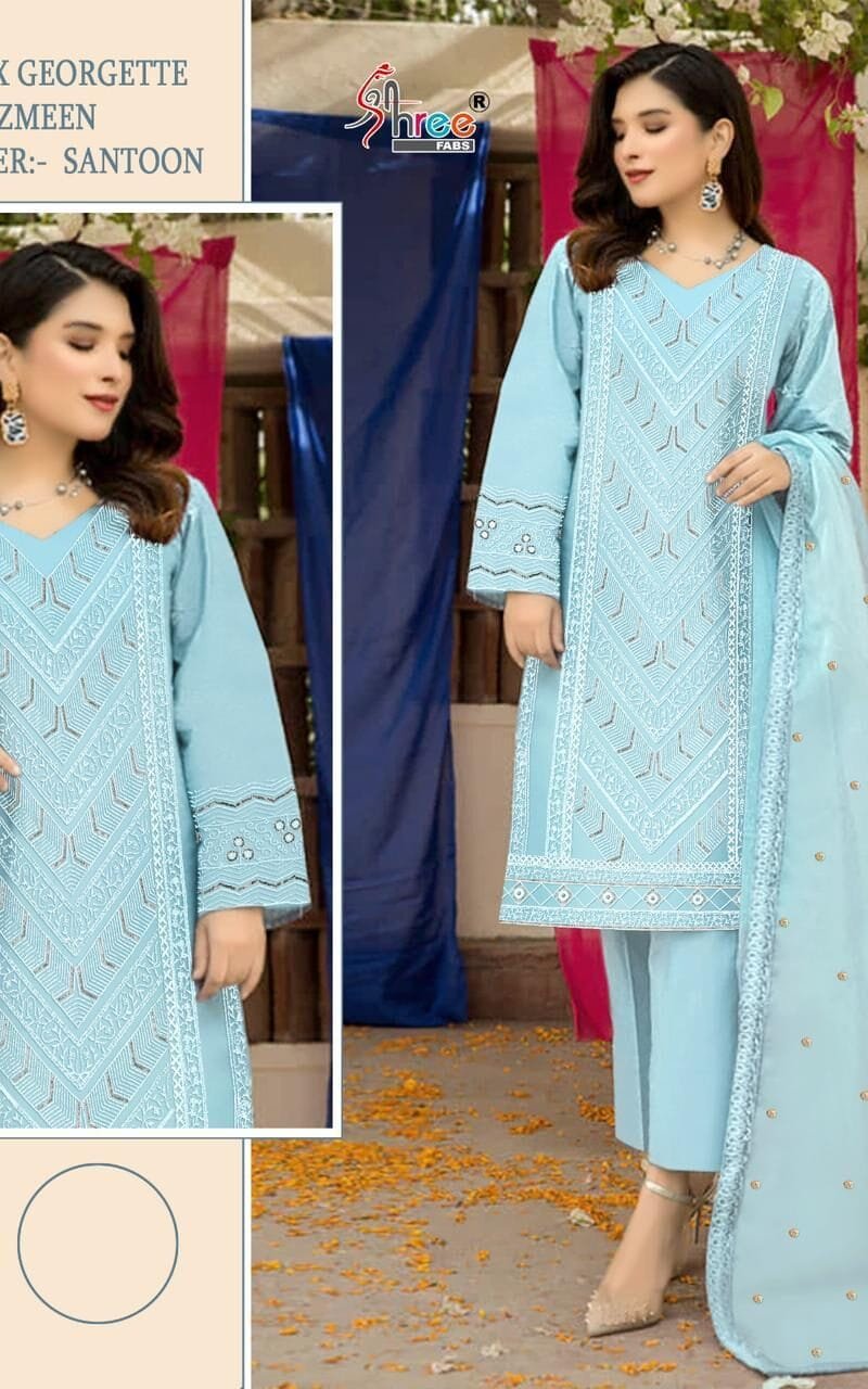 Shree Fabs S 709 Colour Full Handwork With Arlic Floower