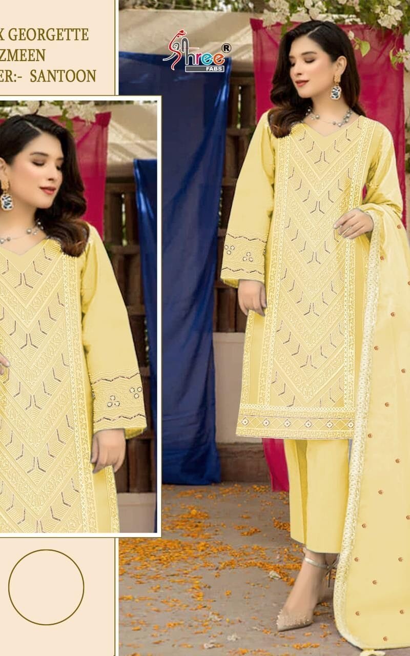 Shree Fabs S 709 Colour Full Handwork With Arlic Floower