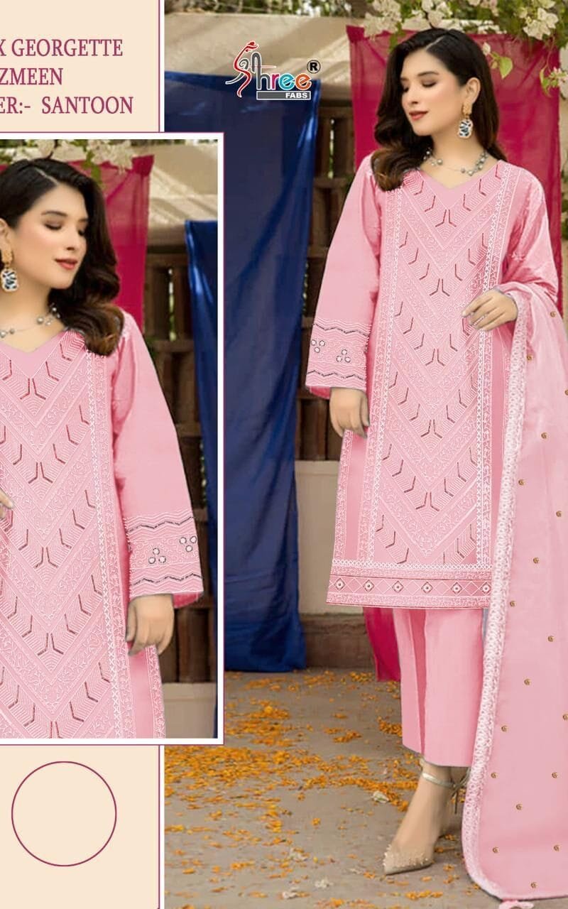 Shree Fabs S 709 Colour Full Handwork With Arlic Floower