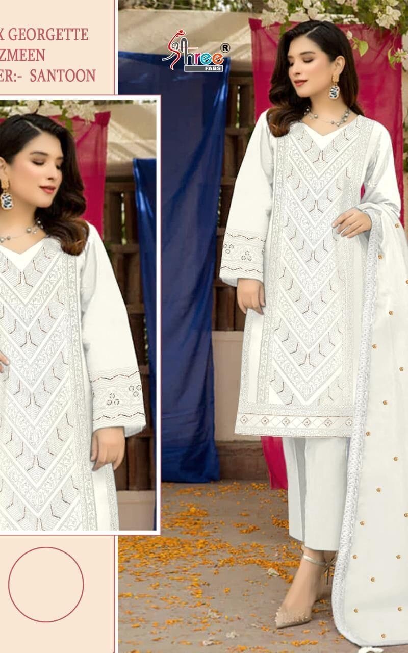 Shree Fabs S 709 Colour Full Handwork With Arlic Floower