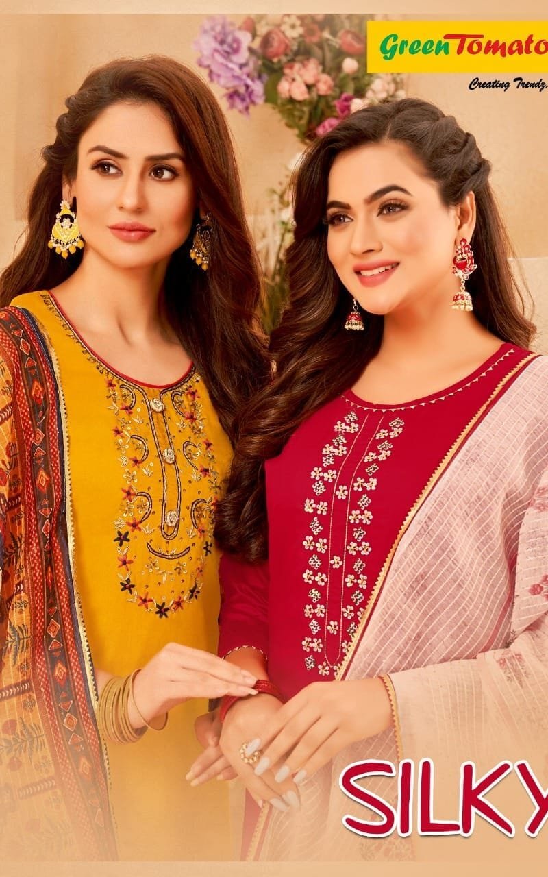 Silky Green Tomato Readymade 3 Piece Set