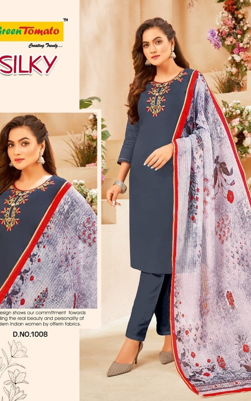 Silky Green Tomato Readymade 3 Piece Set