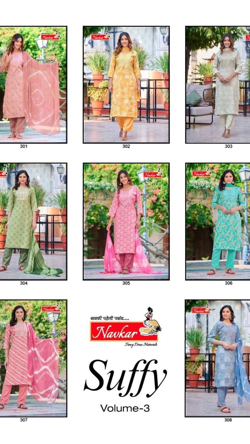 Suffy Vol 3 Navkar With Embroidery Work Readymade Catalogue