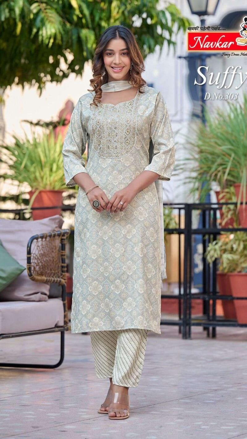 Suffy Vol 3 Navkar With Embroidery Work Readymade Catalogue