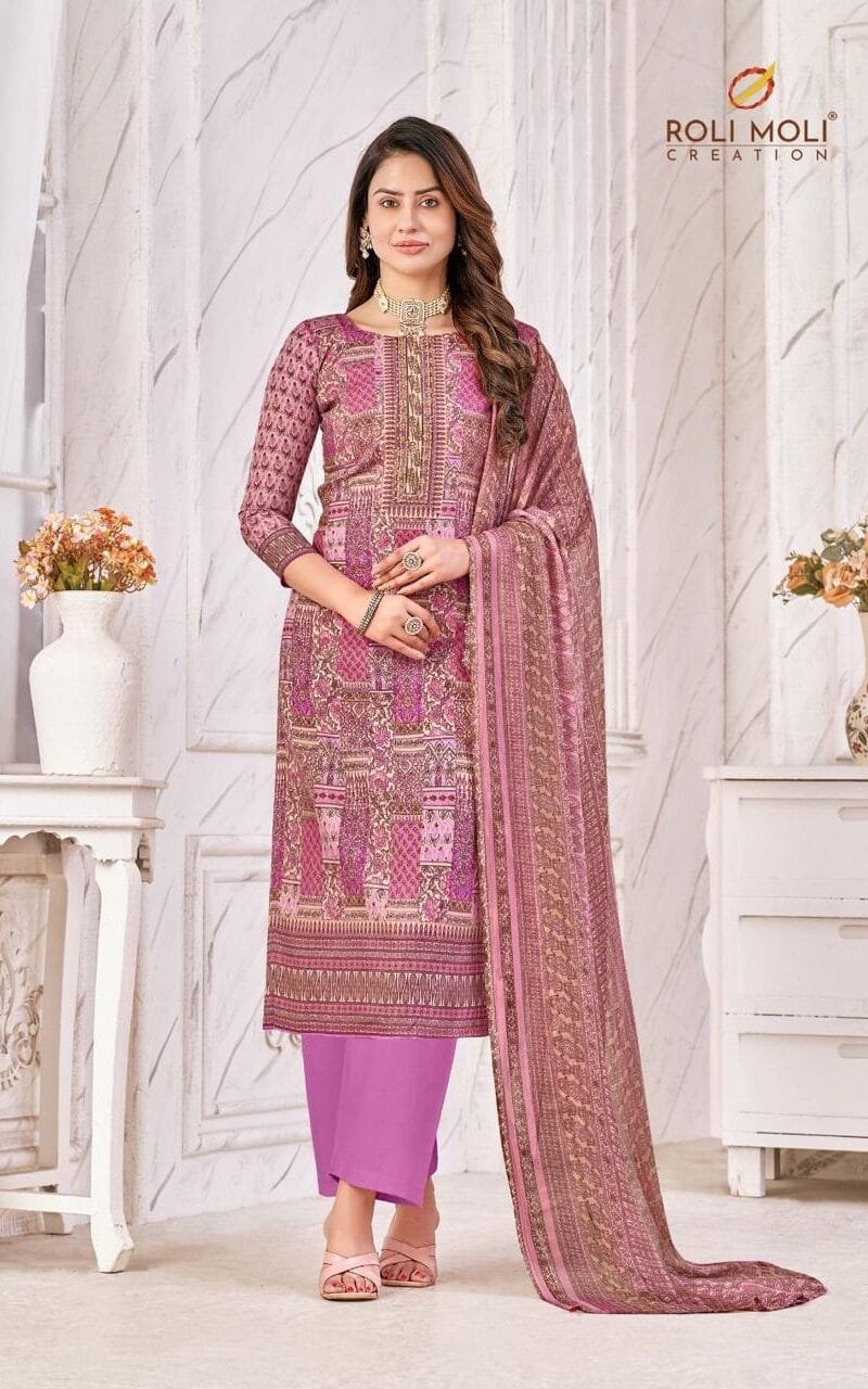 Summer Collection Mallika Roli Moli Creation Wholesale Cotton Dress Material