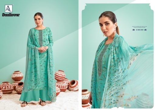 Sunflower Alok Suit Pure Cambric Cotton Digital Style Print With Neck Embroidery