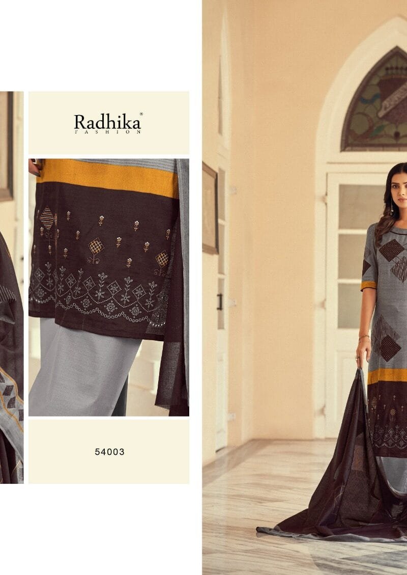 Azara Maria Pure Zam Cotton Designer Prints With Daman Embroidery