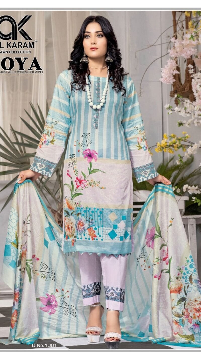 Zoya Digital Print with Swarovski Diamond Al Karam Lawn