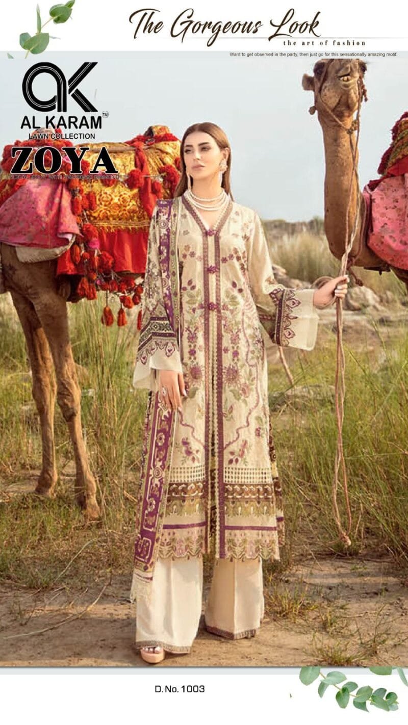 Zoya Digital Print with Swarovski Diamond Al Karam Lawn