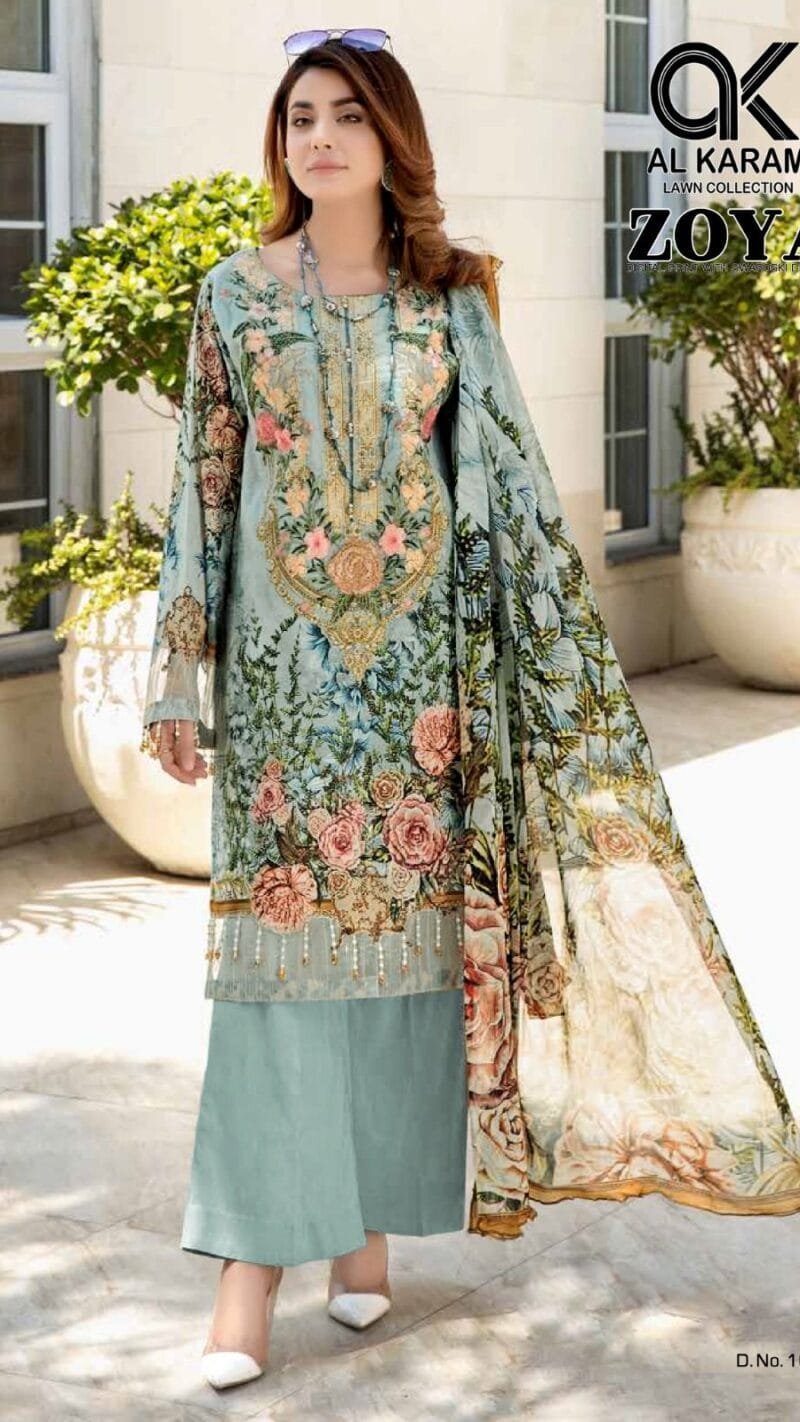 Zoya Digital Print with Swarovski Diamond Al Karam Lawn