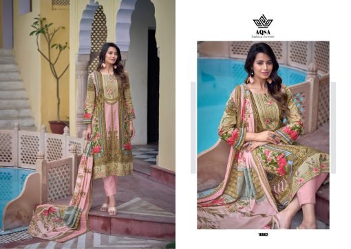 AQSA IMPERIAL Cambric Cotton Printed With Exclusive Embroidery