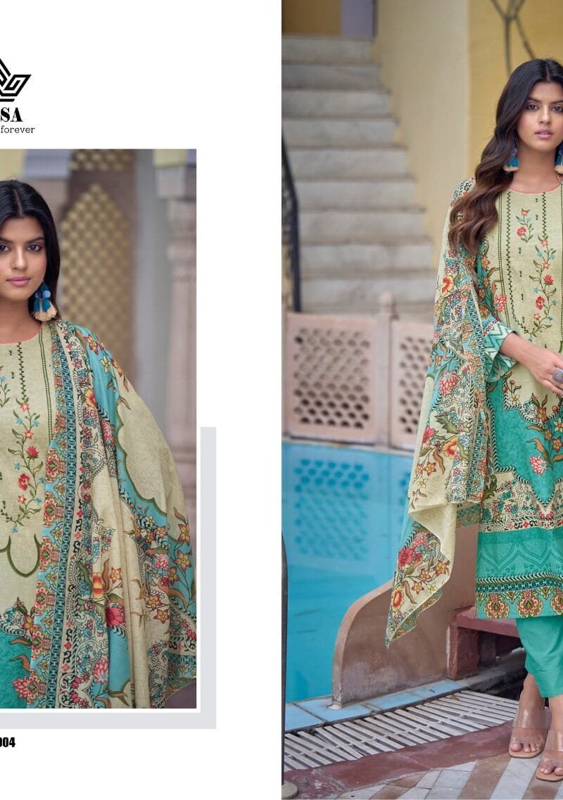 AQSA IMPERIAL Cambric Cotton Printed With Exclusive Embroidery