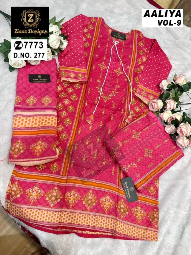 Aaliya Vol 9 Ziaaz Designs Cotton lawn self embroidered