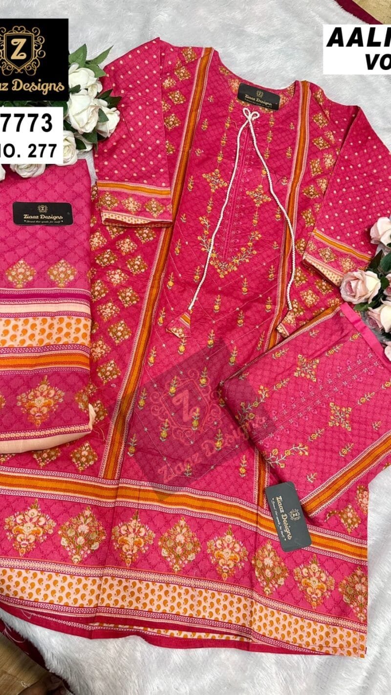 Aaliya Vol 9 Ziaaz Designs Cotton lawn self embroidered