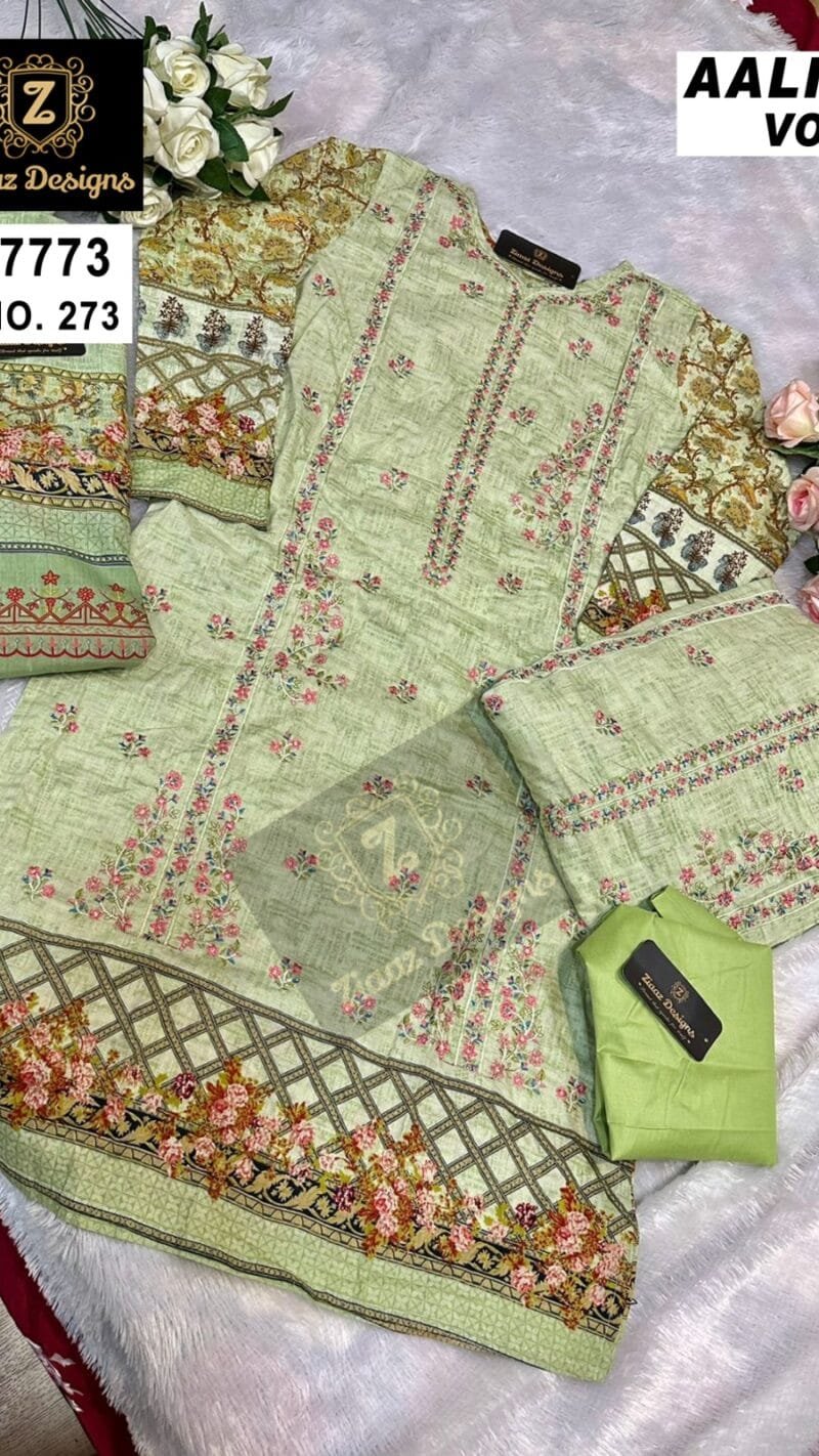 Aaliya Vol 9 Ziaaz Designs Cotton lawn self embroidered