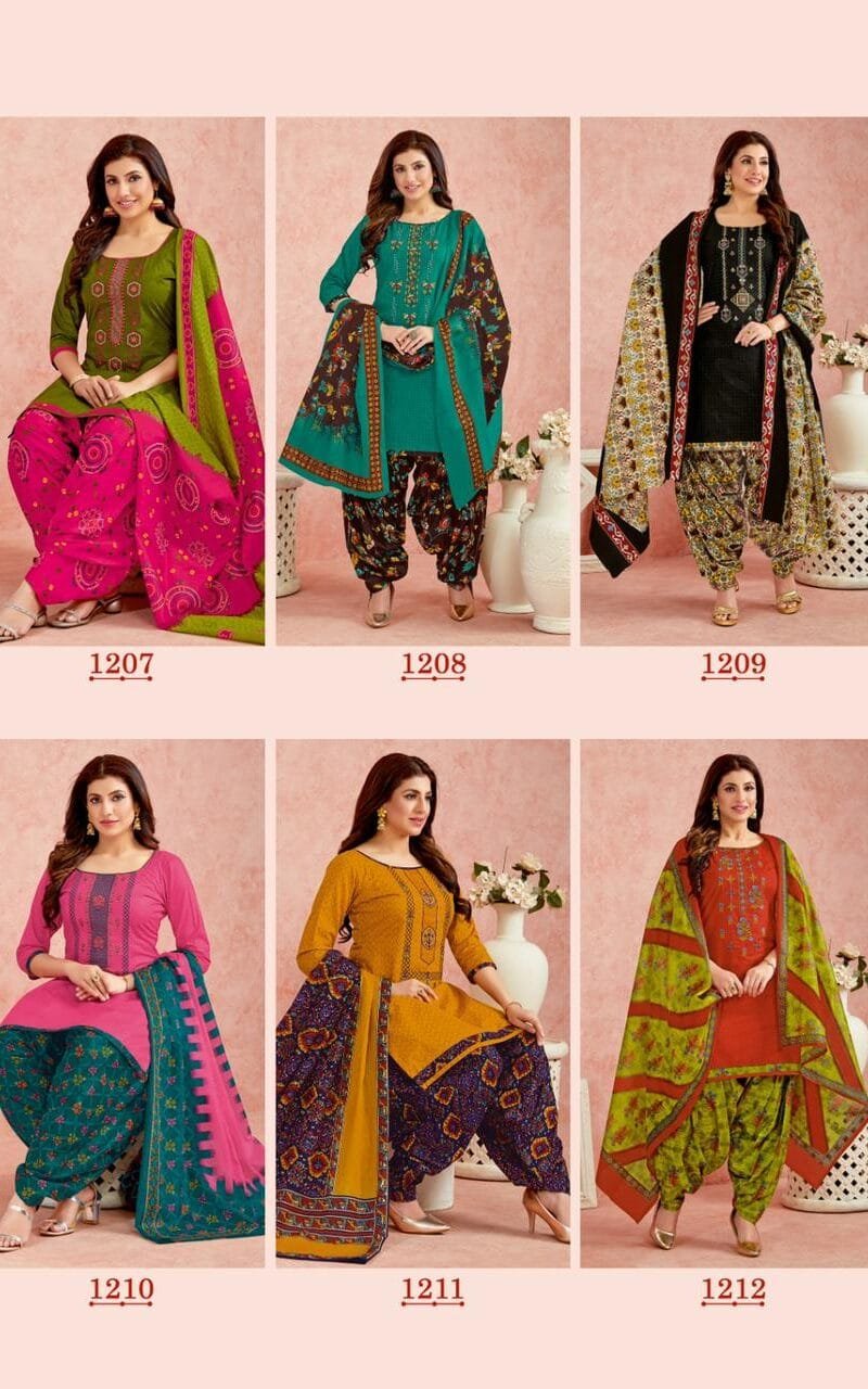 Balaji Rasberry Vol 12 Pure Cotton With Embroidery Wholesale Dress Material