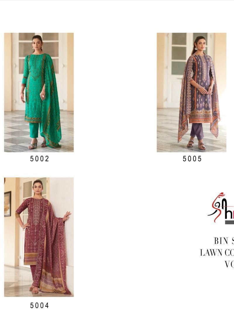 Bin Saeed Lawn Collection Vol 5 Embroidered Lawn Dupatta Shree Fab