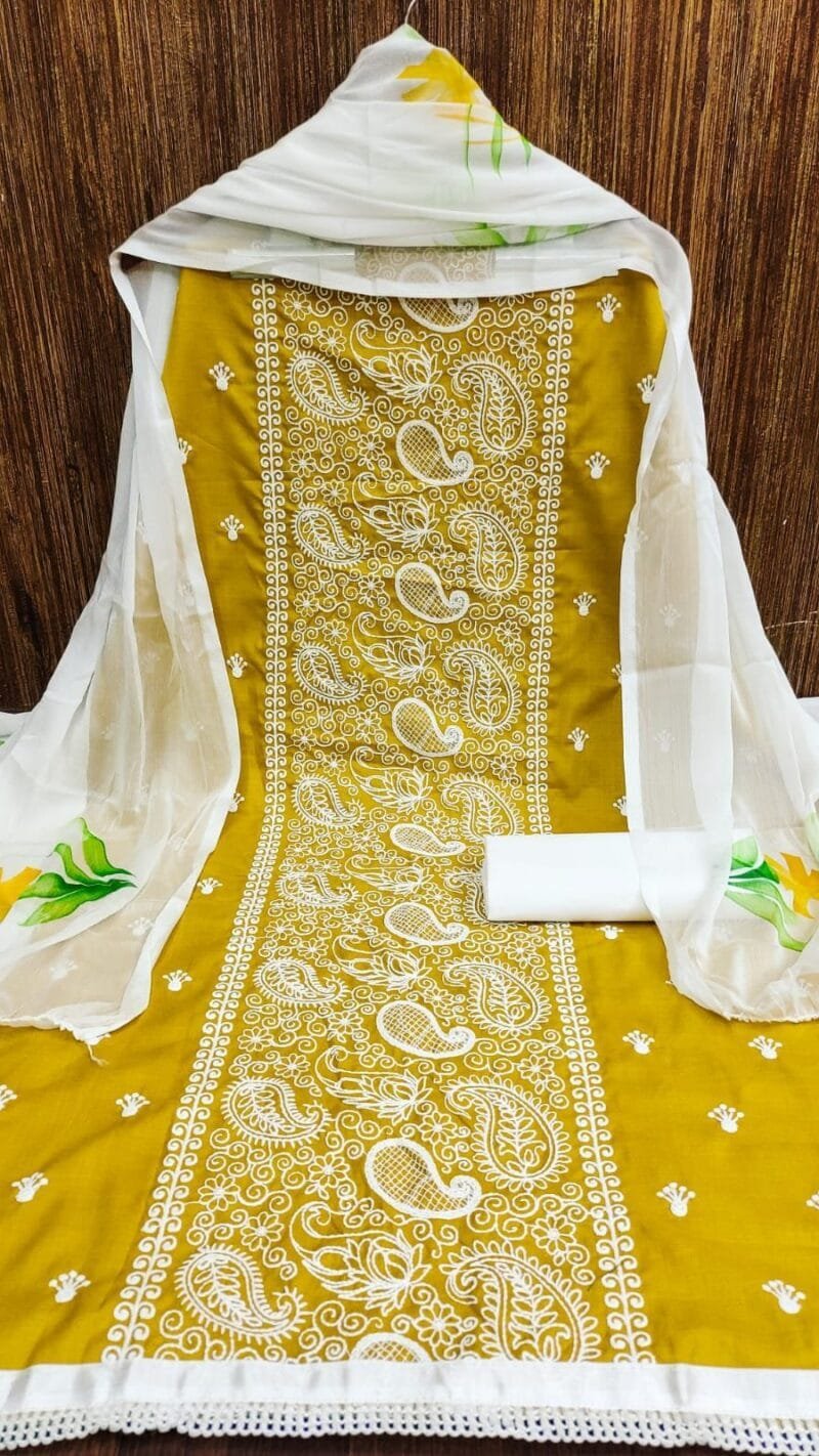 Buy Summer Heavy Slub Cotton Work Wholesale Dress Material