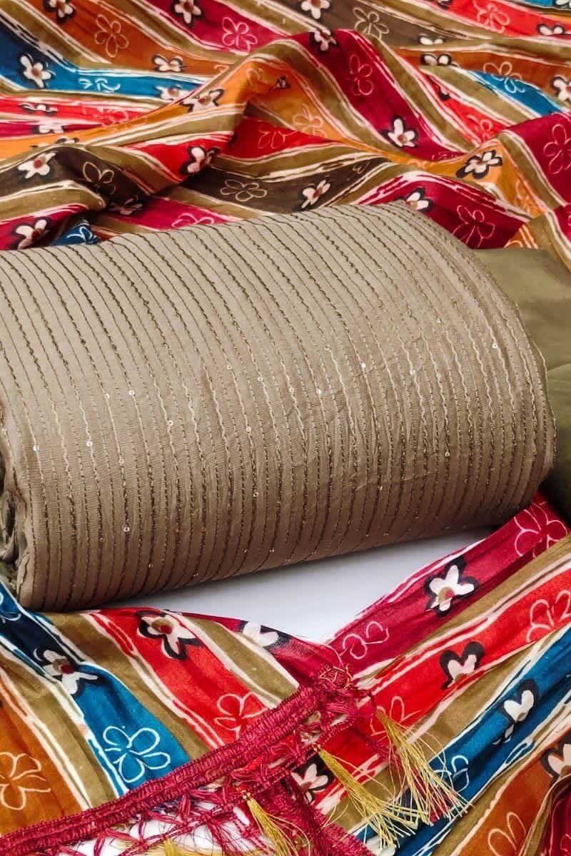 Diable Chanderi Croset Work Wholesale Dress Material