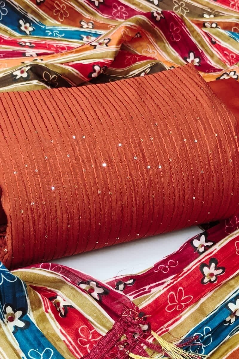 Diable Chanderi Croset Work Wholesale Dress Material