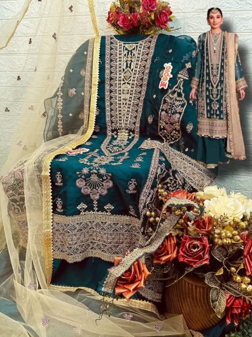 Fepic Rosemeen C 1284 Organza Embroidered Pakistani Salwar Suits
