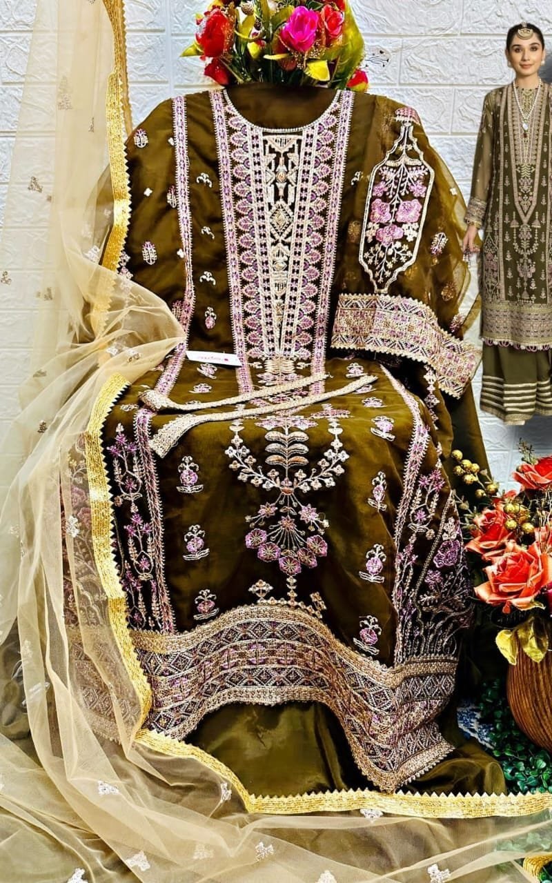 Fepic Rosemeen C 1284 Organza Embroidered Pakistani Salwar Suits