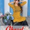 Ghajal Fashion Talk Rayon Work Fancy Kurti Sharara With Dupatta