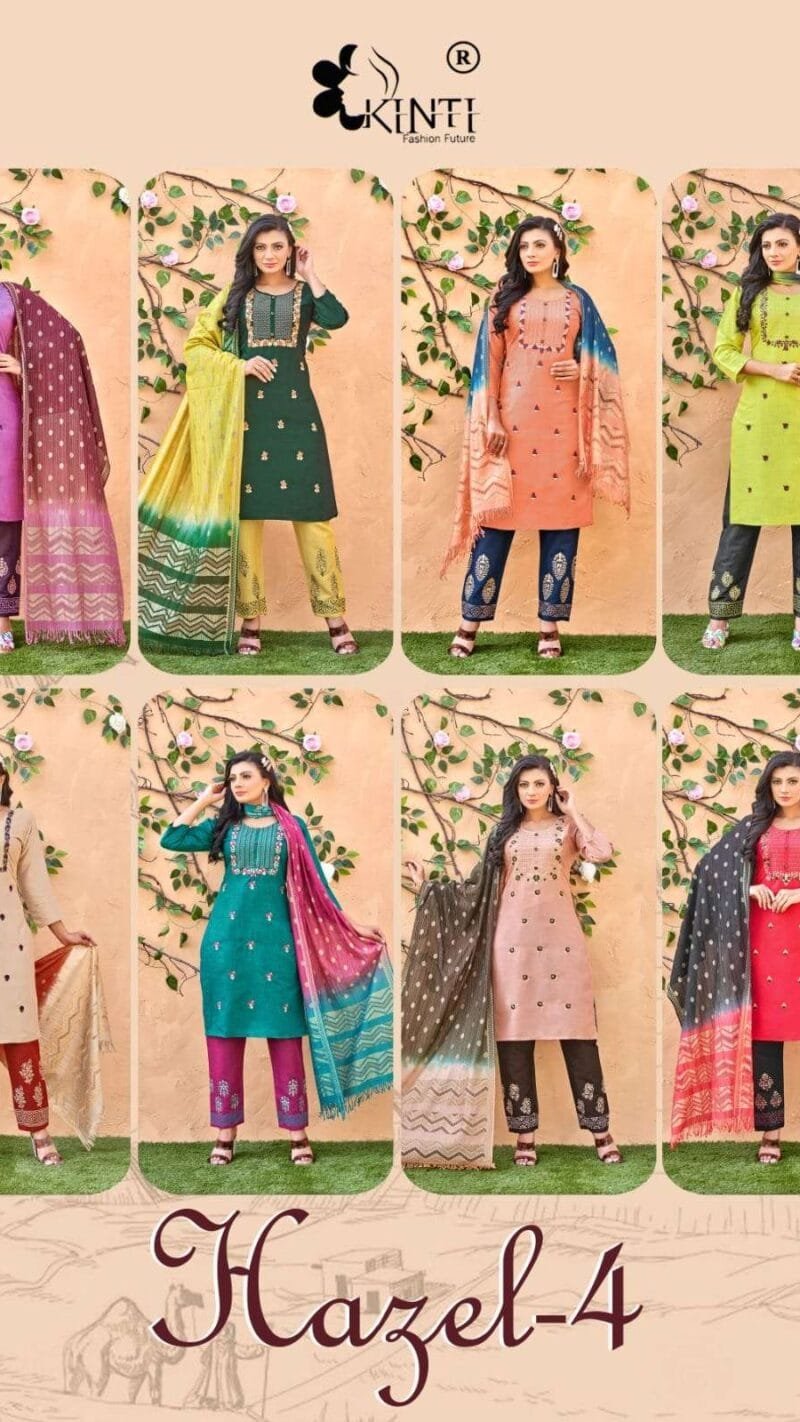 Hazel Vol 4 Kinti Readymade Top Pant And Duptta Set
