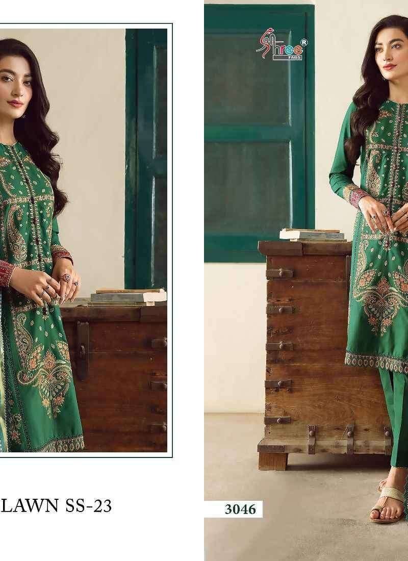 Iris Lawn Ss – 2023 Pure Lawn Cotton with Heavy Self Embroidery Shree Fab