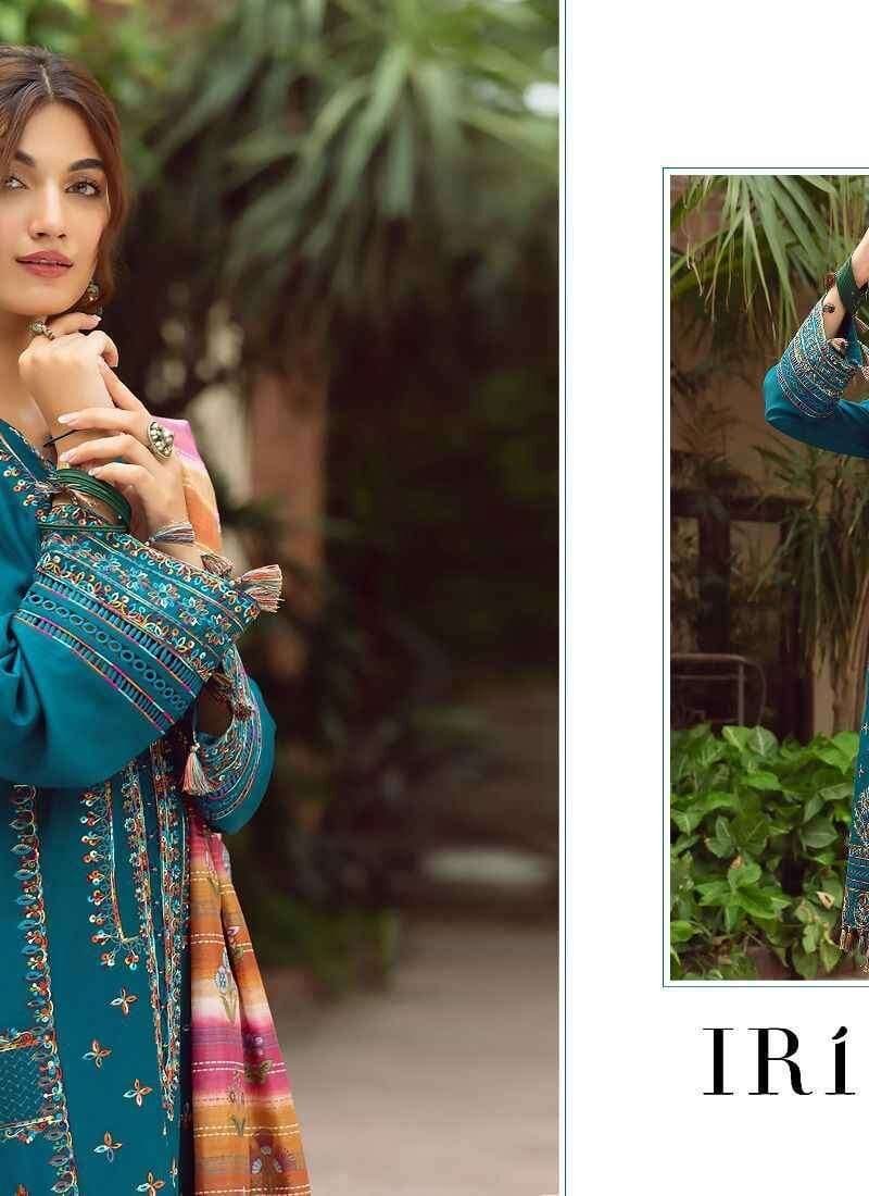 Iris Lawn Ss – 2023 Pure Lawn Cotton with Heavy Self Embroidery Shree Fab