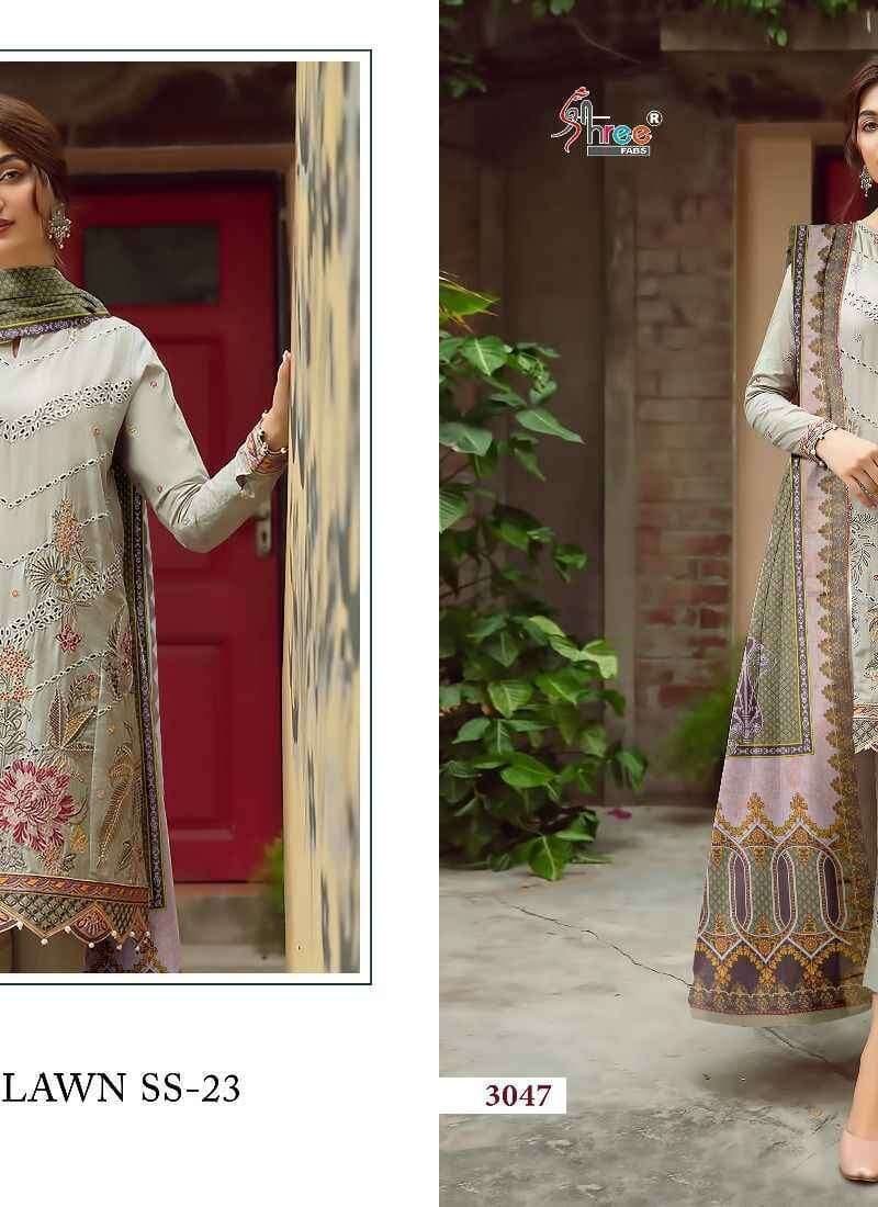 Iris Lawn Ss – 2023 Pure Lawn Cotton with Heavy Self Embroidery Shree Fab