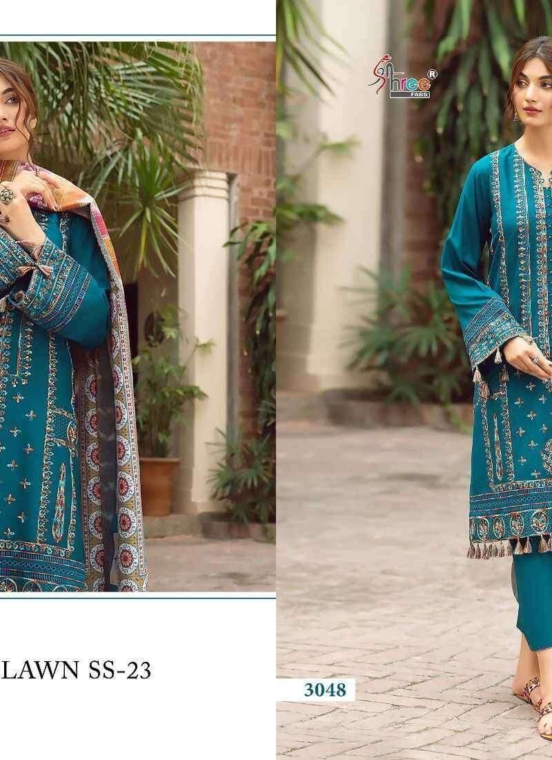 Iris Lawn Ss – 2023 Pure Lawn Cotton with Heavy Self Embroidery Shree Fab