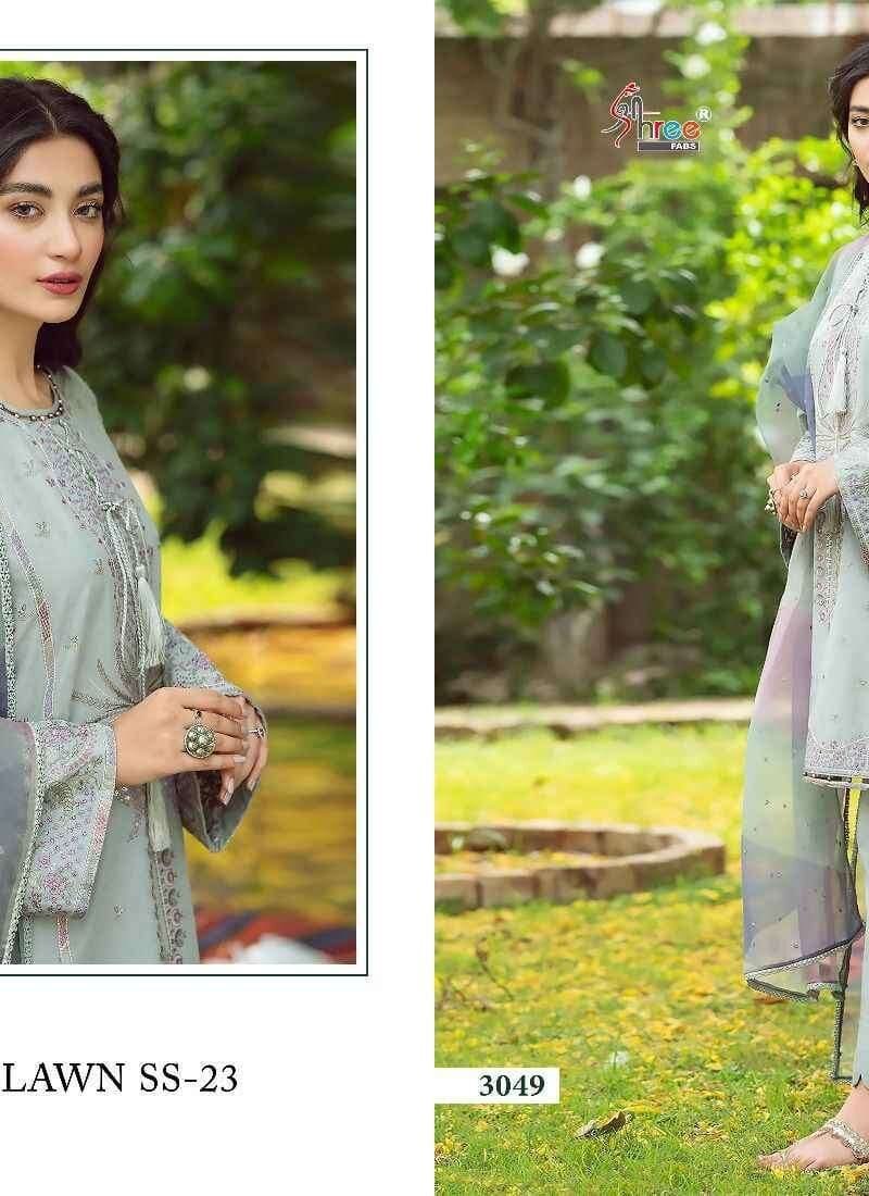 Iris Lawn Ss – 2023 Pure Lawn Cotton with Heavy Self Embroidery Shree Fab