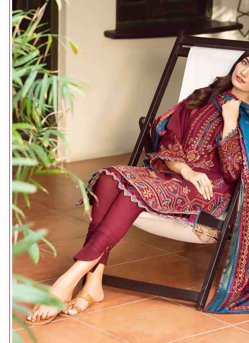 Iris Lawn Ss – 2023 Pure Lawn Cotton with Heavy Self Embroidery Shree Fab
