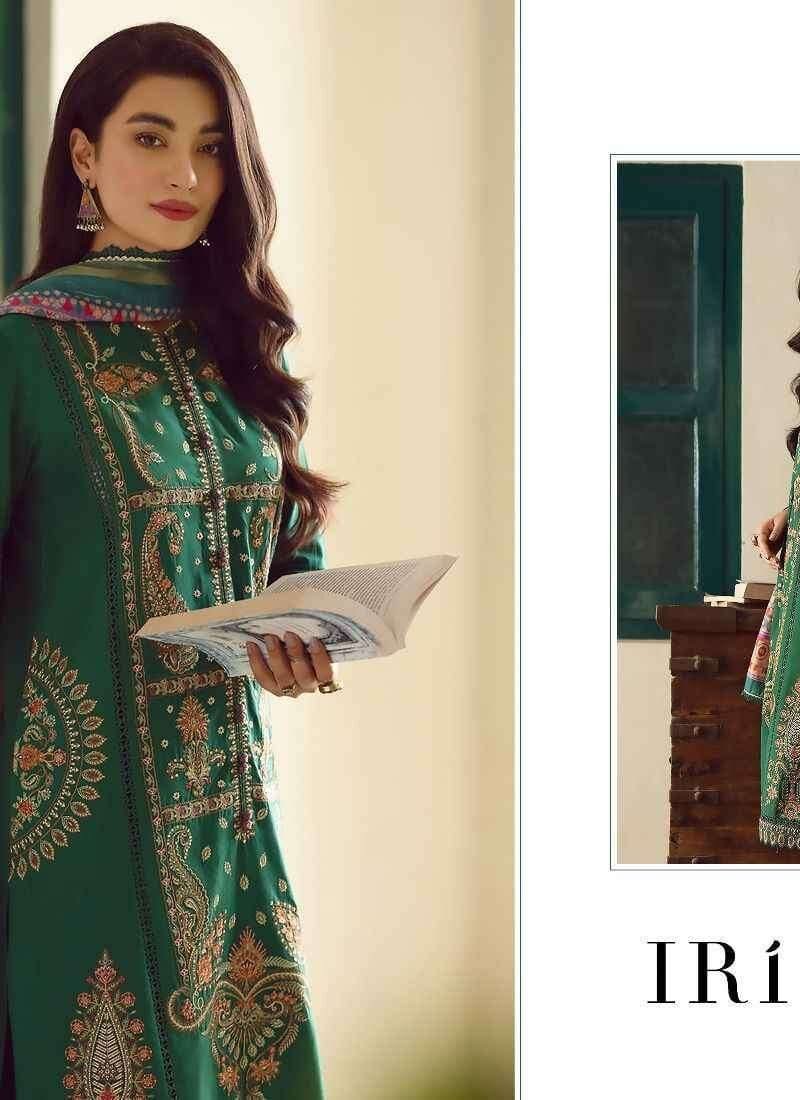 Iris Lawn Ss – 2023 Pure Lawn Cotton with Heavy Self Embroidery Shree Fab