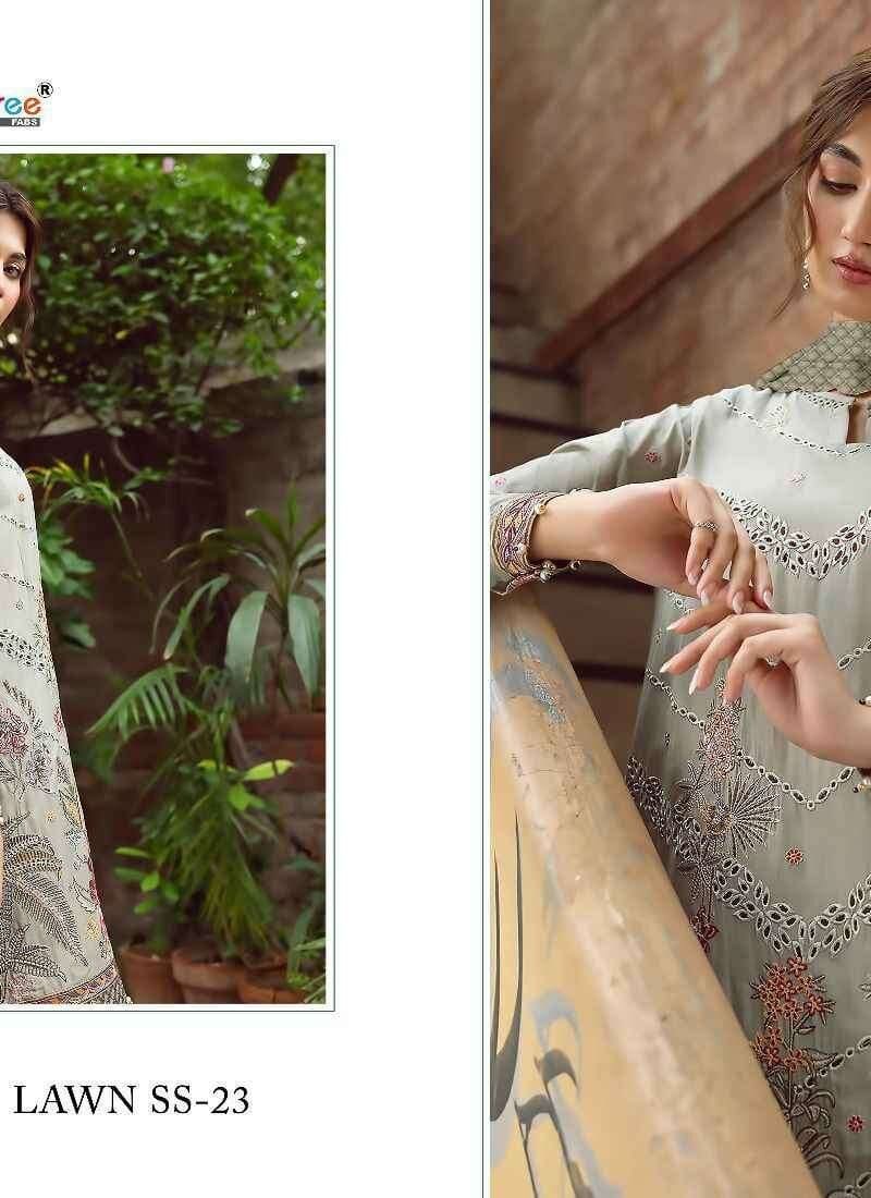 Iris Lawn Ss – 2023 Pure Lawn Cotton with Heavy Self Embroidery Shree Fab