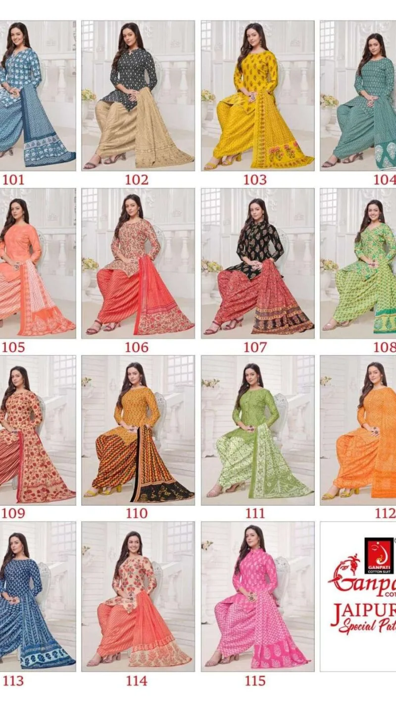 Jaipuri Patiyala Ganpati Summer Special Wholesale Cotton Dress Material