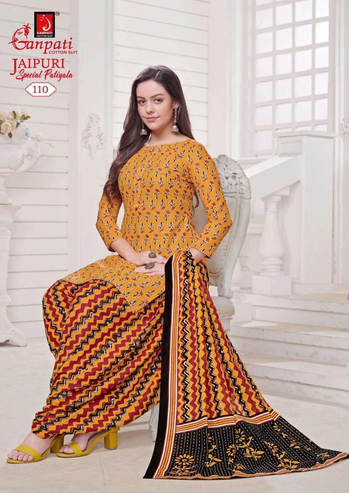 Jaipuri Patiyala Ganpati Summer Special Wholesale Cotton Dress Material