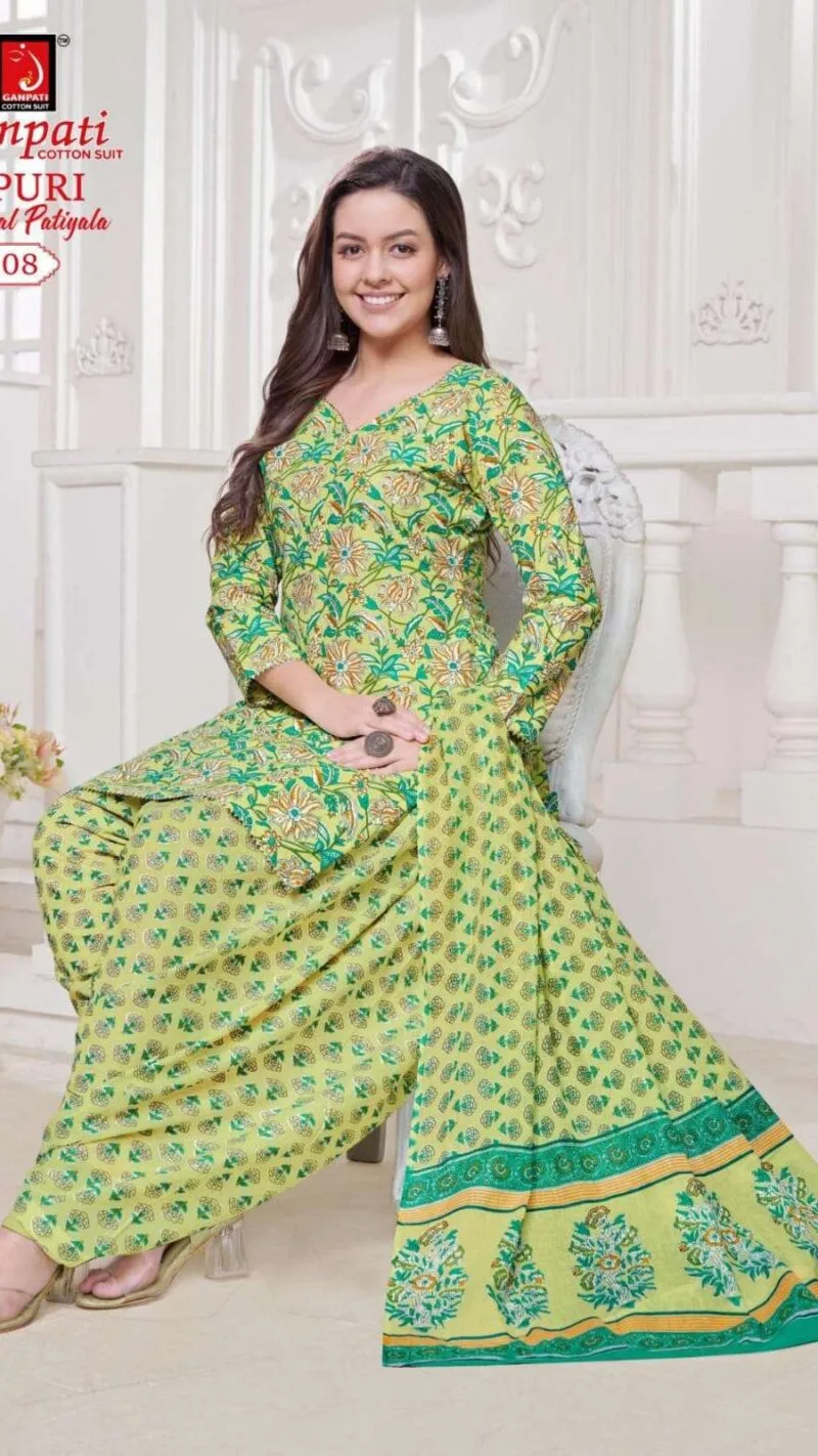 Jaipuri Patiyala Ganpati Summer Special Wholesale Cotton Dress Material