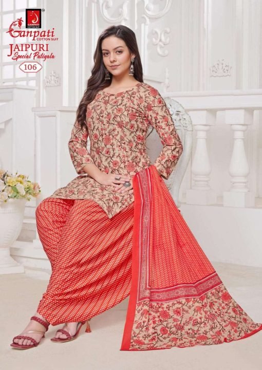 Jaipuri Patiyala Ganpati Summer Special Wholesale Cotton Dress Material