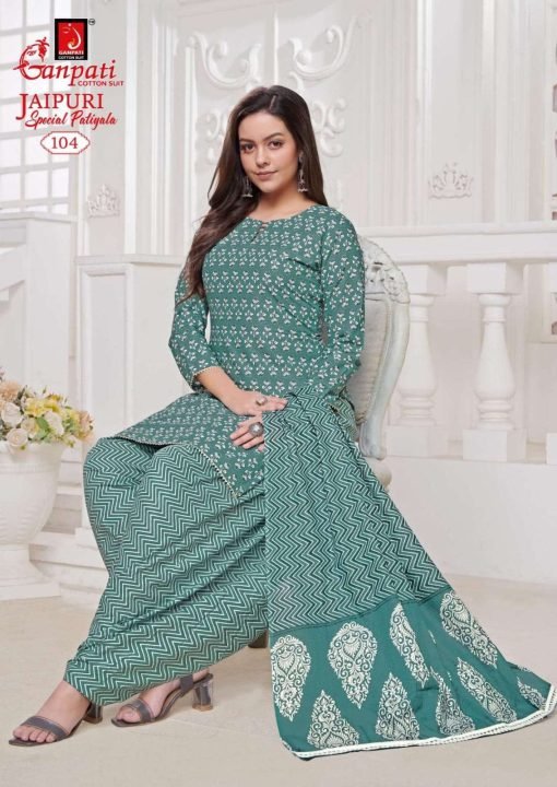 Jaipuri Patiyala Ganpati Summer Special Wholesale Cotton Dress Material