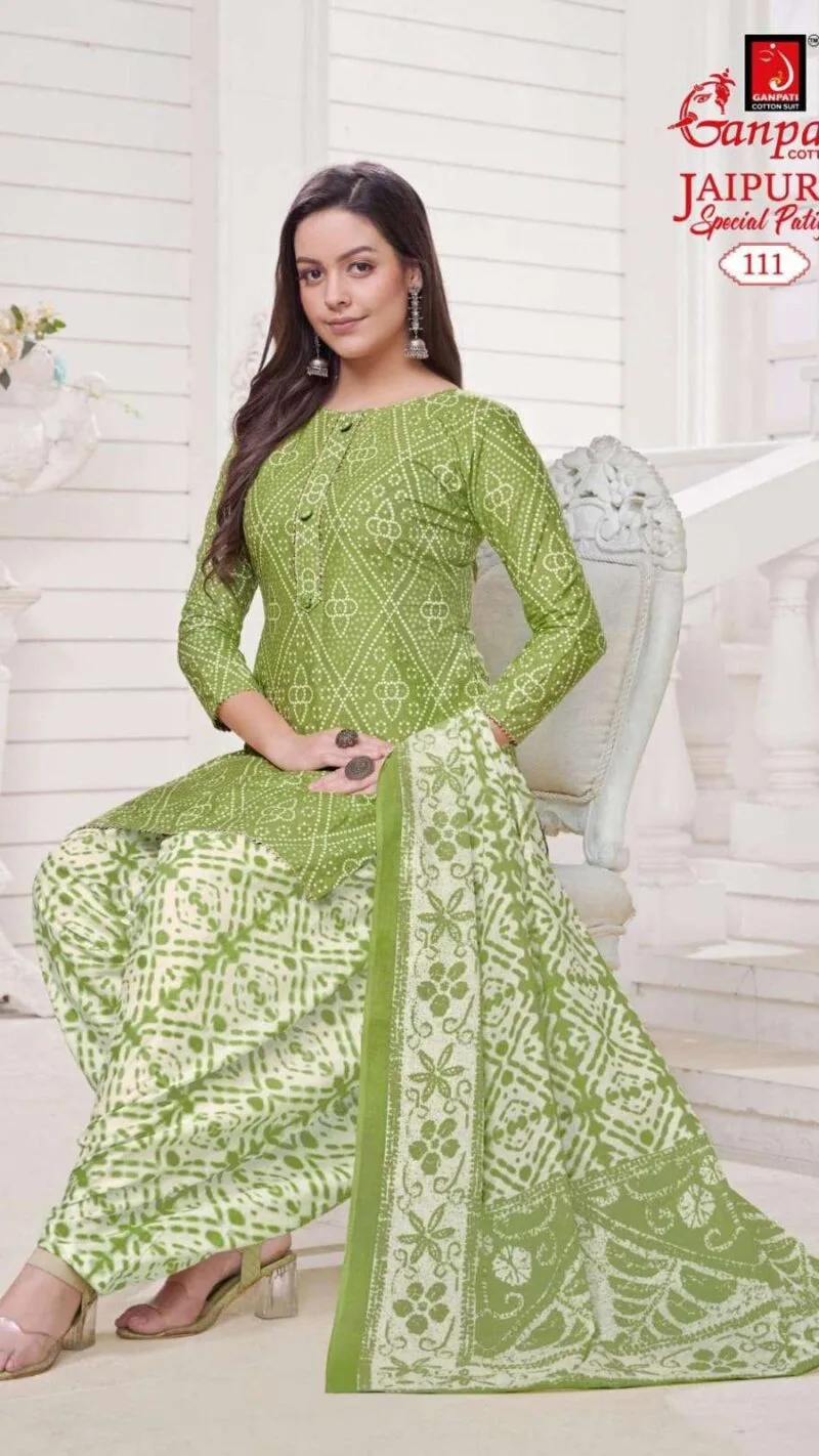 Jaipuri Patiyala Ganpati Summer Special Wholesale Cotton Dress Material