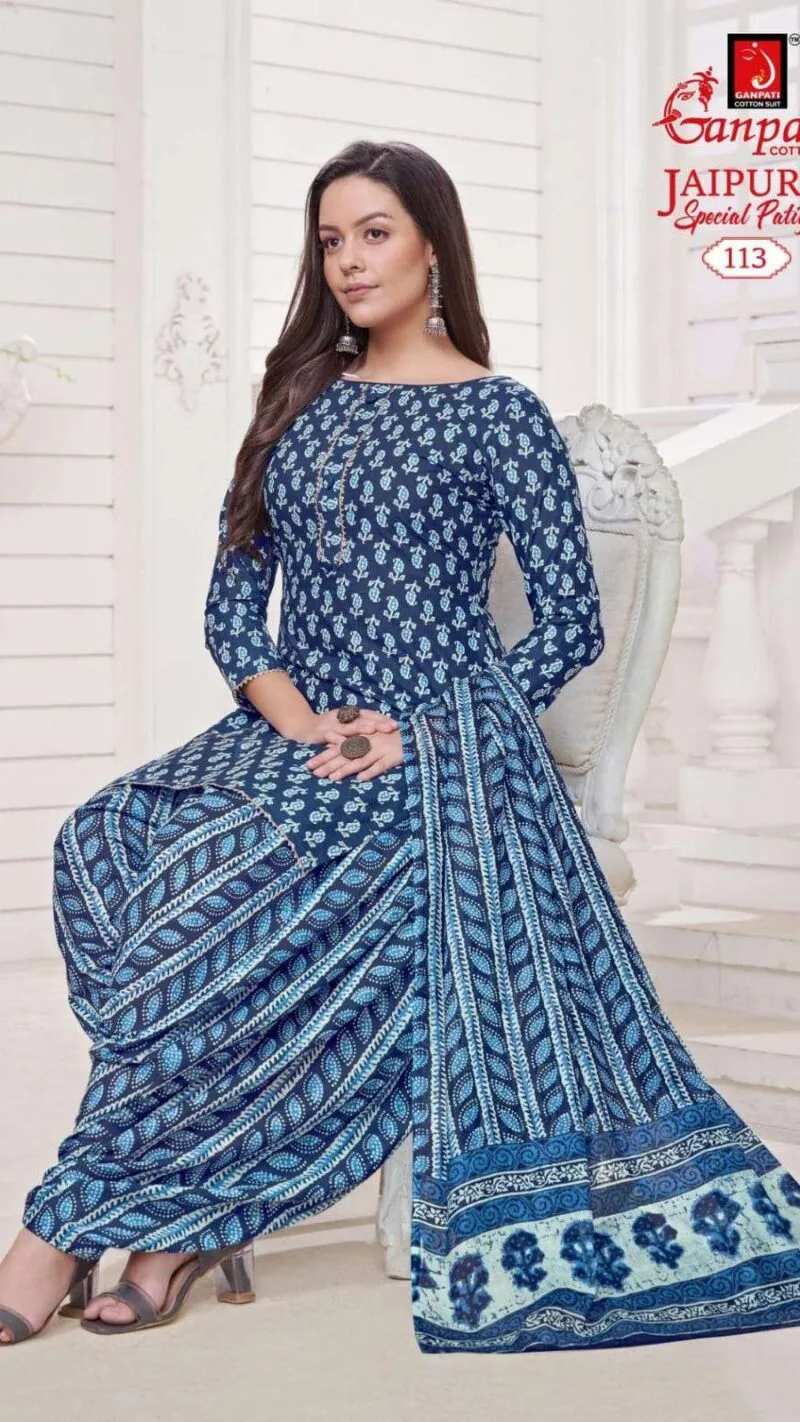 Jaipuri Patiyala Ganpati Summer Special Wholesale Cotton Dress Material