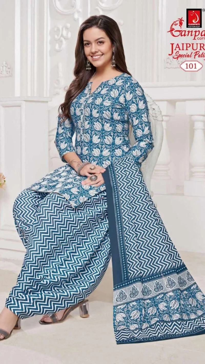 Jaipuri Patiyala Ganpati Summer Special Wholesale Cotton Dress Material