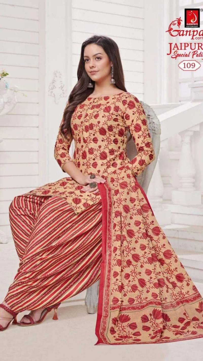 Jaipuri Patiyala Ganpati Summer Special Wholesale Cotton Dress Material