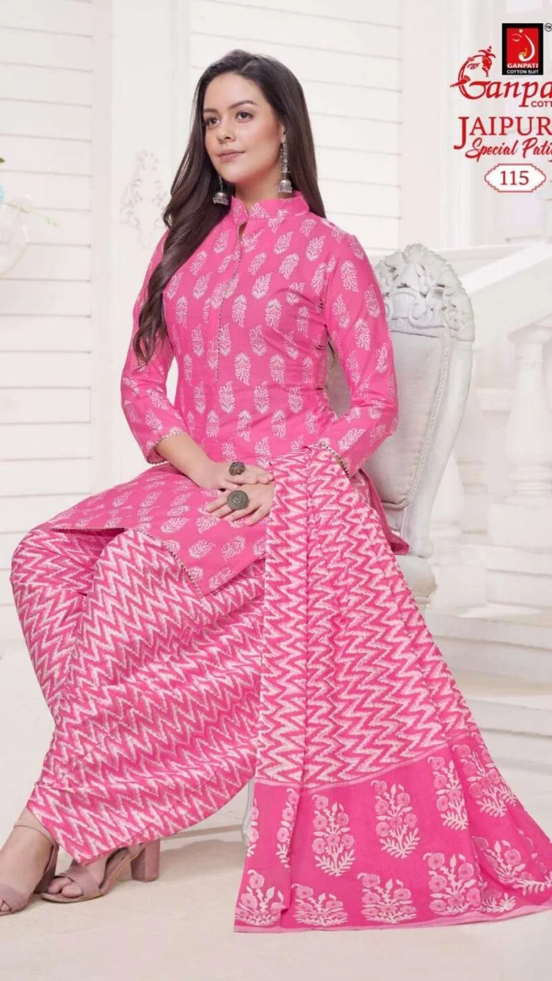 Jaipuri Patiyala Ganpati Summer Special Wholesale Cotton Dress Material