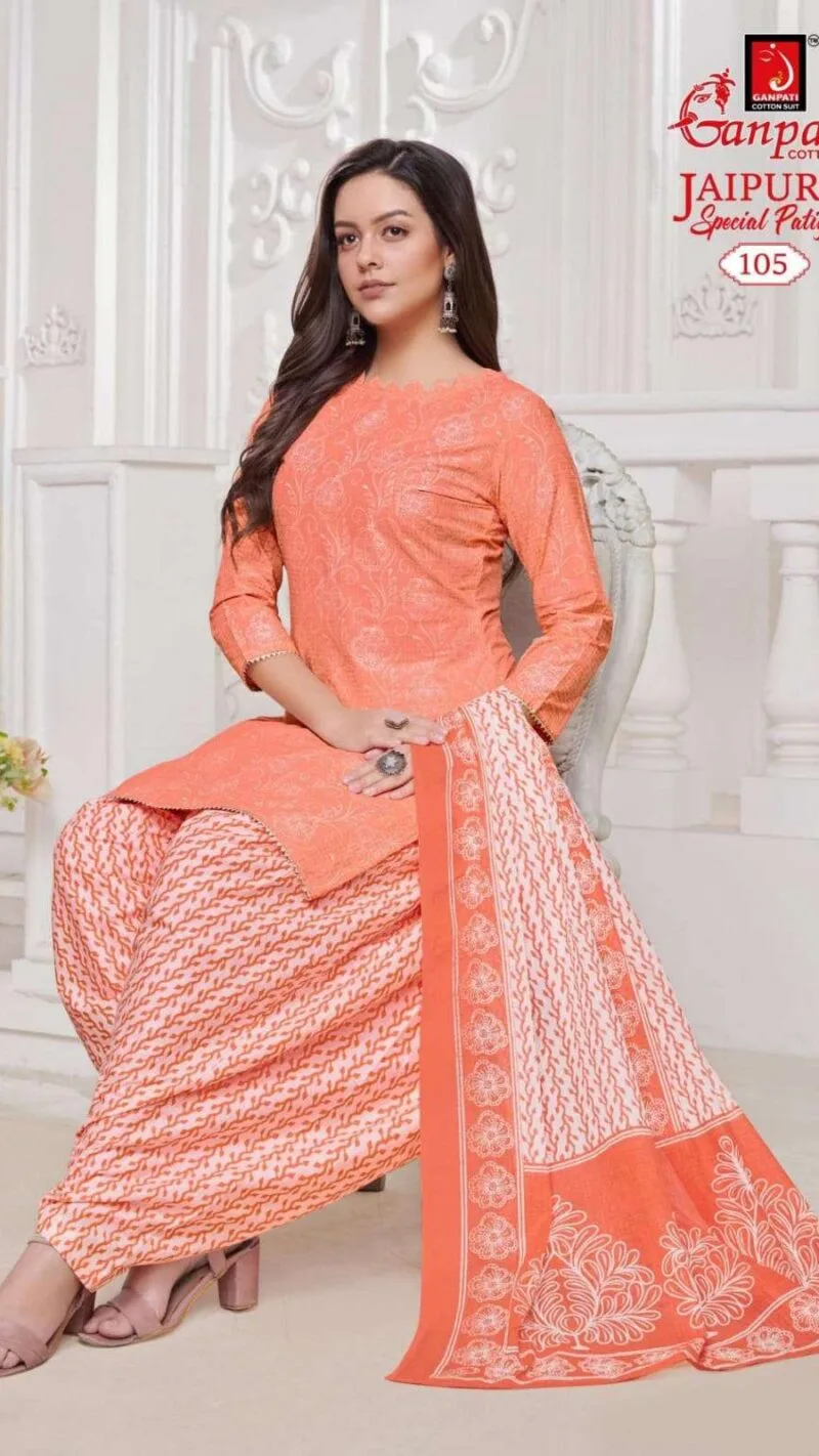 Jaipuri Patiyala Ganpati Summer Special Wholesale Cotton Dress Material